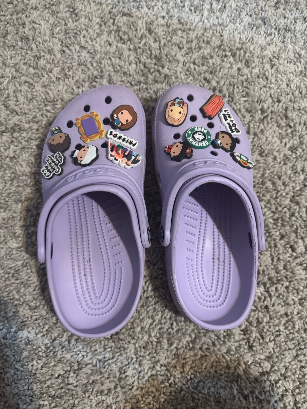 CROCS Lavender Slip-On Clog Sandals with Decorative Jibbitz